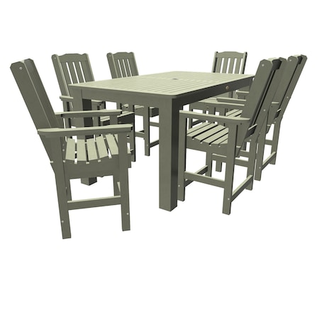 Highwood Usa Lehigh 7pc Rectangular Counter Height Outdoor Patio Furniture Dining Set 72 x 42 AD-ST7LH2CO4BA-EUC